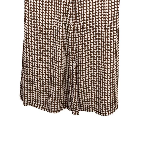 Charlie Day NEW Lola Pants Houndstooth Brown Cream Flare Leg Pull On Women Sz 4 - Picture 5 of 14